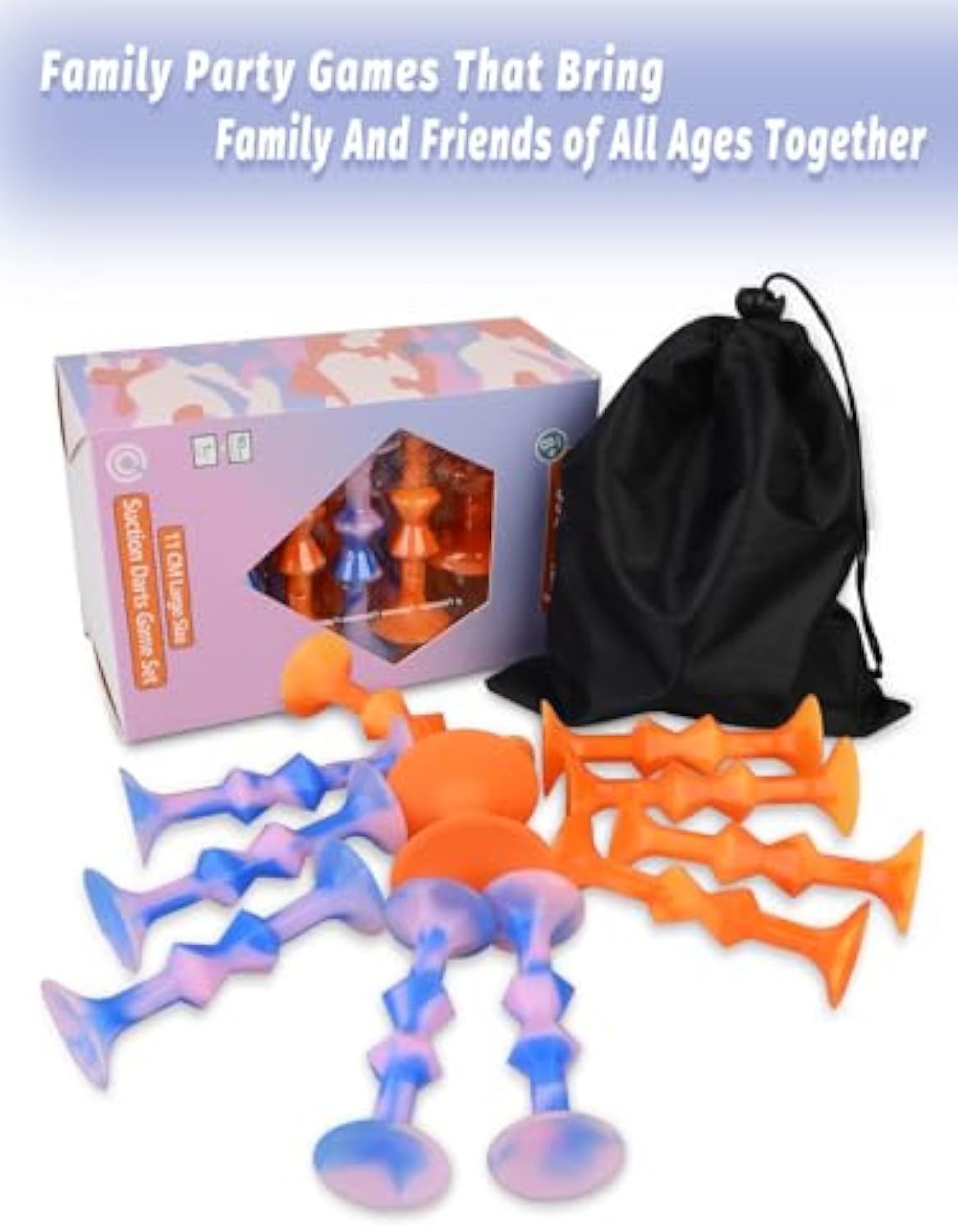 PARTYGEARS Juego de dardos de silicona con ventosa, mezcla de colores, taza suave, juego de pictionary para fiestas familiares