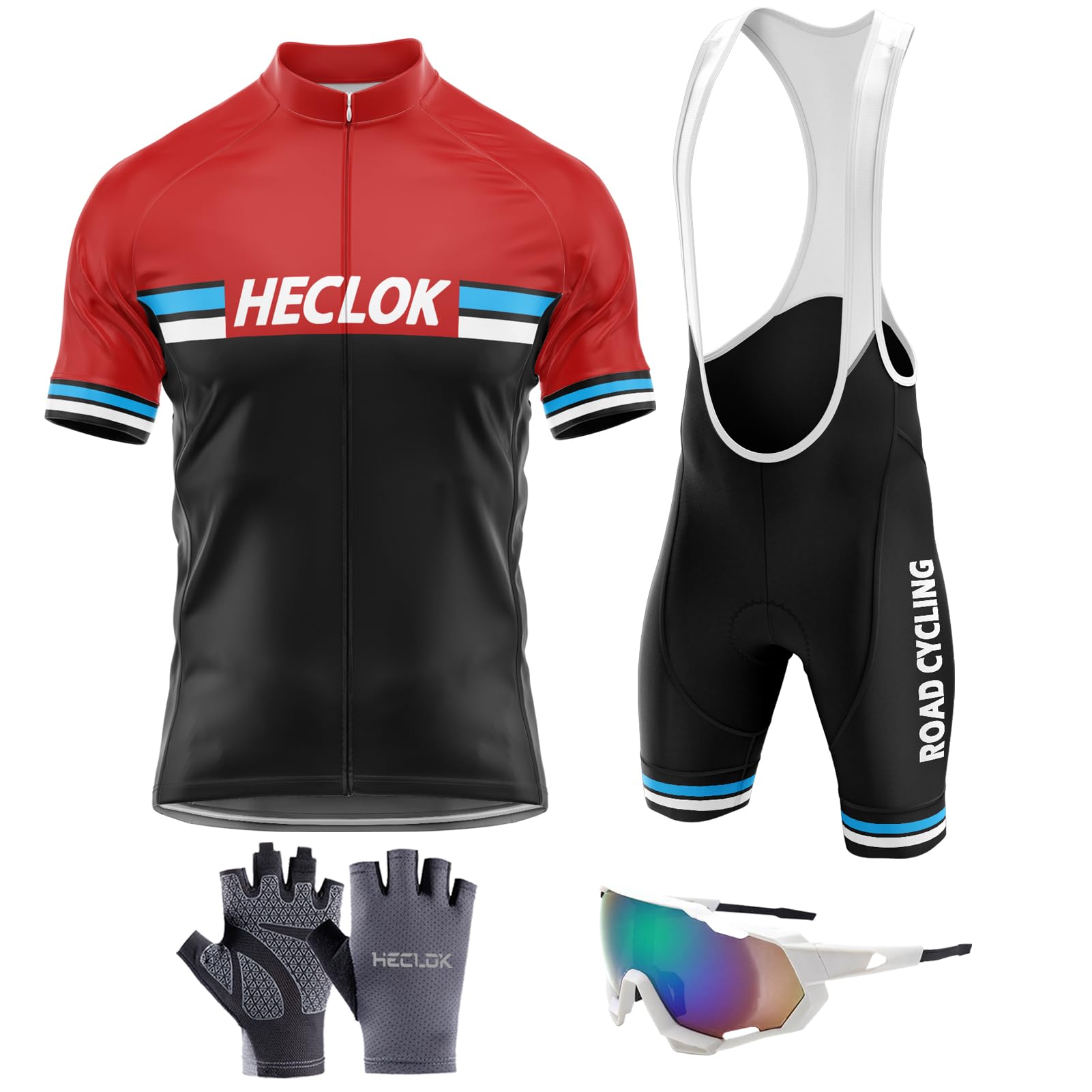 Mens Summer Cycling Short Sleeve Top and Gel Bib Shorts Set, Cycling Suits Set, Breathable MTB Clothing Suits,Cycling Jersey Kits,Customized Patterns Available