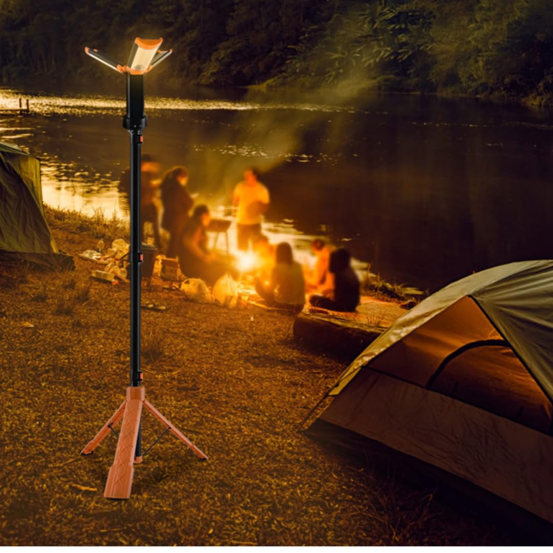 Portable Telescopic Camping Light with Tripod Stand, 10000mAh Rechargeable Waterproof LED Work Light, 5 Lighting Modes - Image 3