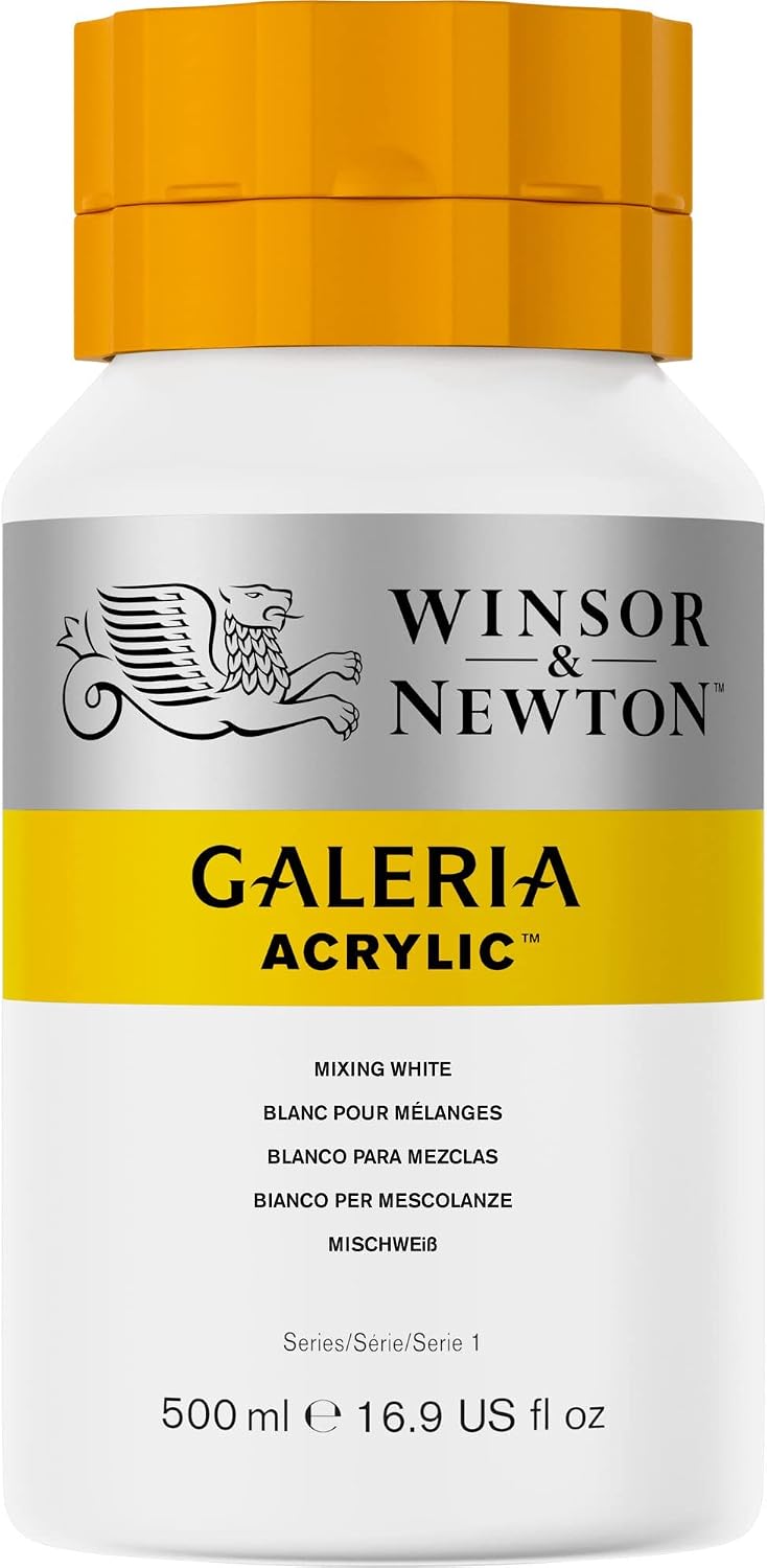 Winsor And Newton Galeria Acrylic Colour 500ml 415 Mixing White (pot)