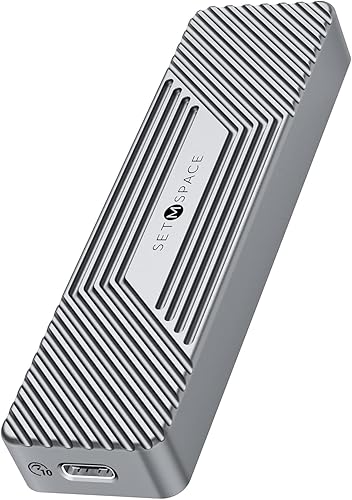 M.2 Enclosure, 10 Gbps NVMe Enclosure and 6Gbps NGFF SATA Enclosure, PCIe M-Key(B+M Key), USB3.1 Gen2 with 5.9in Cable Support UASP for SSDs 2230,2242,2260,2280