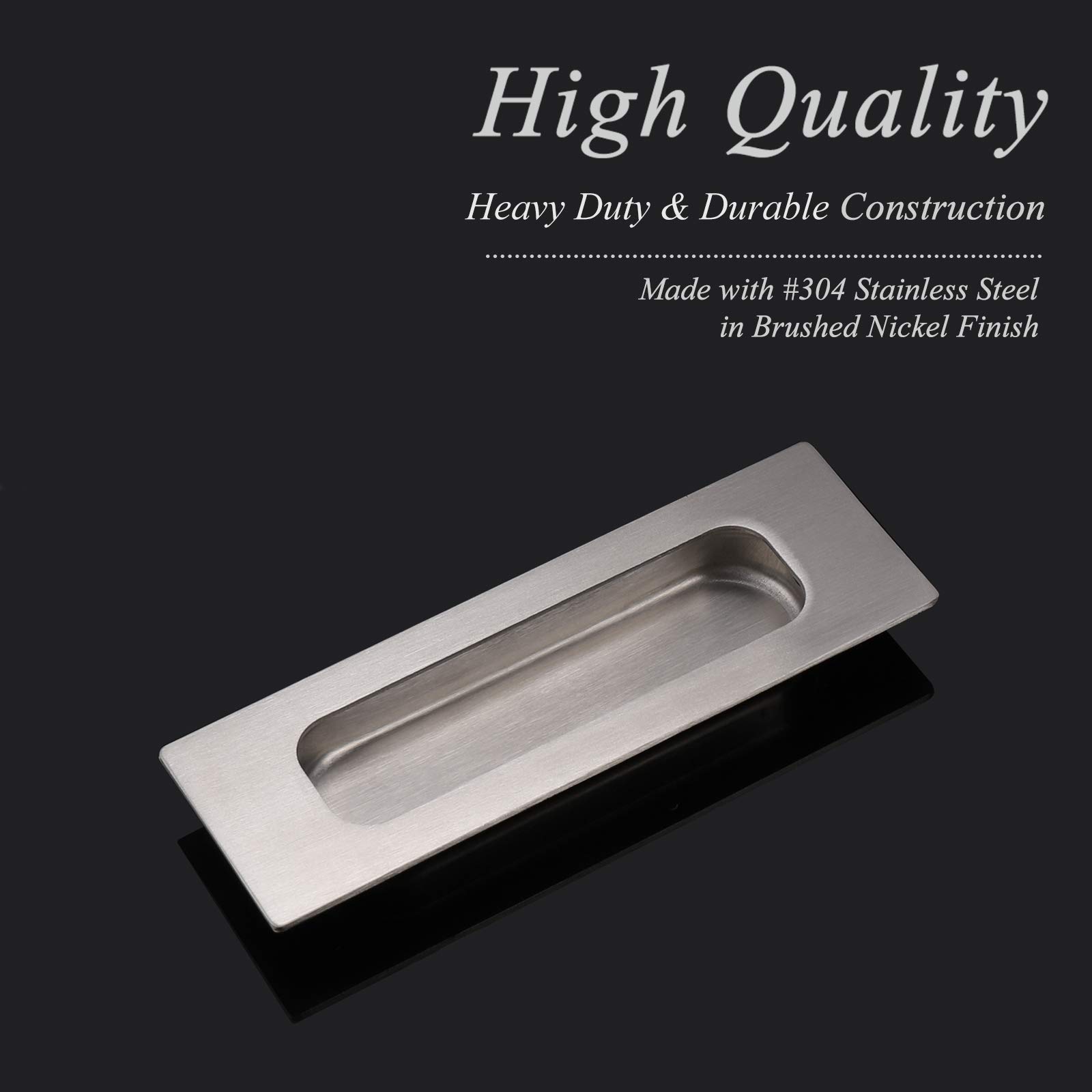 (1 Pack)Probrico Pocket Door Pull Brushed Nickel Recessed Flush Pull