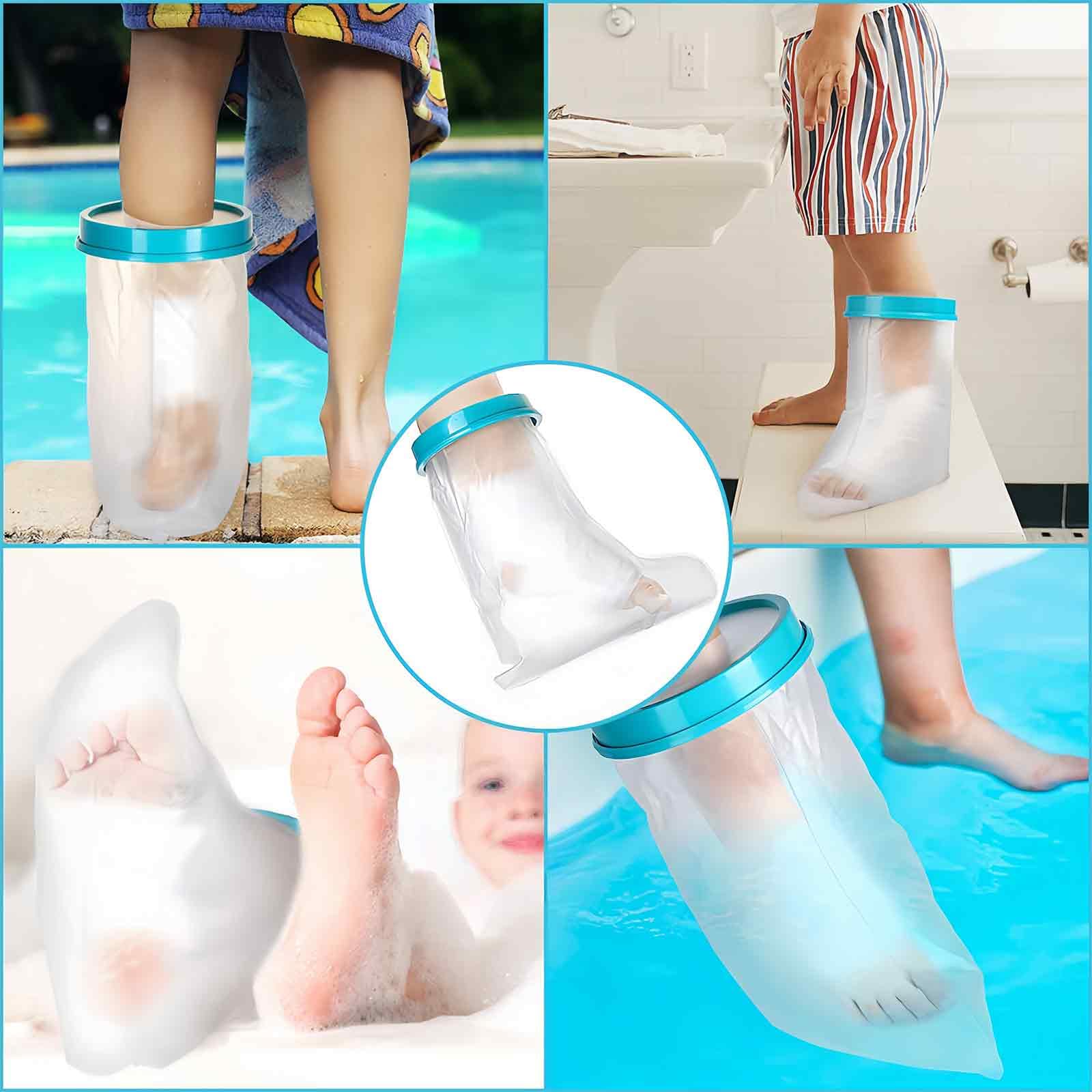 VURYAPI Protezione Piede Doccia Antiscivolo,Protezione Gesso Impermeabile Doccia Piede,Riutilizzabile Bende Gesso Piede Protettive,Coprigesso Gamba Impermeabile Per Punta, Caviglia, Piede