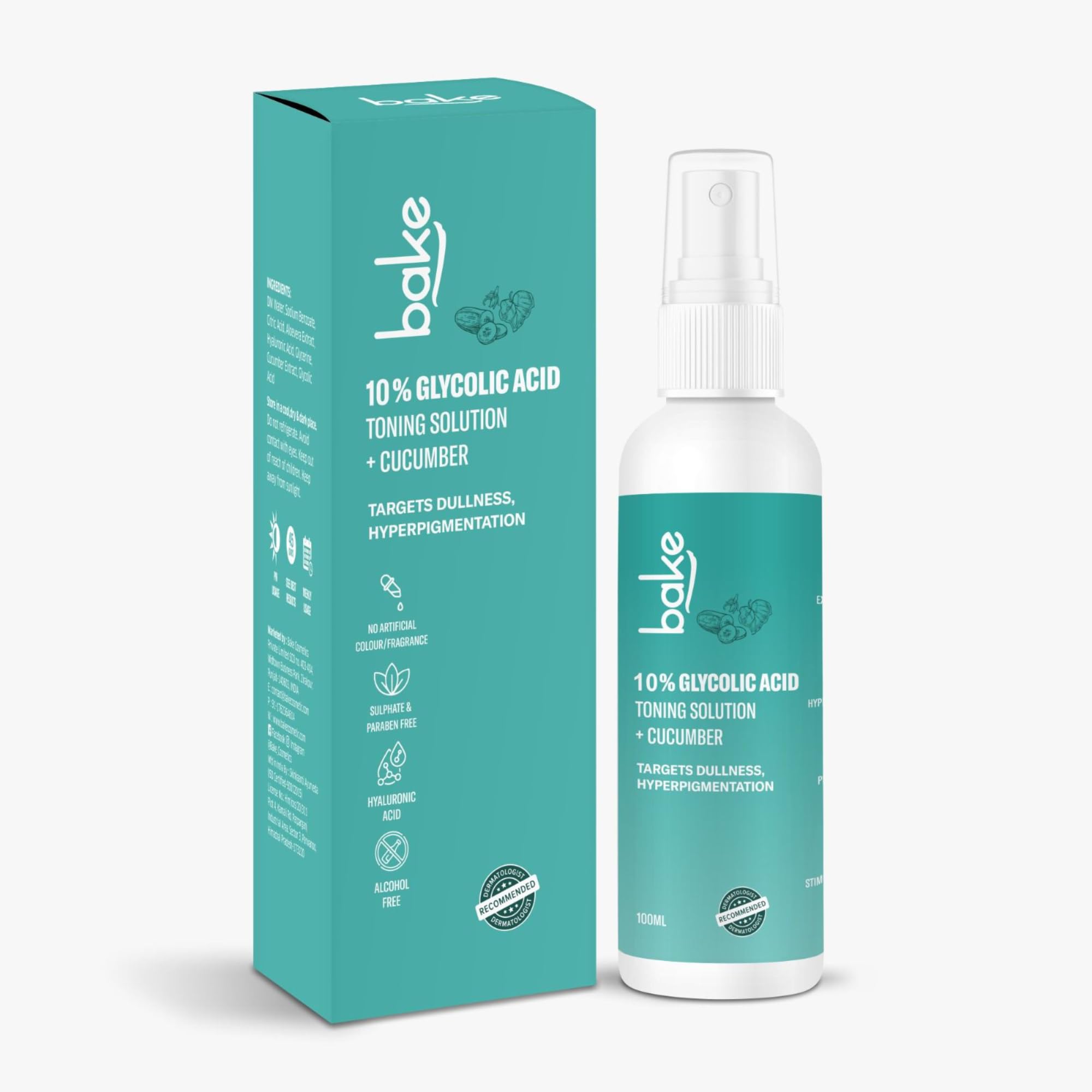BAKE Toner With Hyaluronic Acid, Transparent, 100 ml