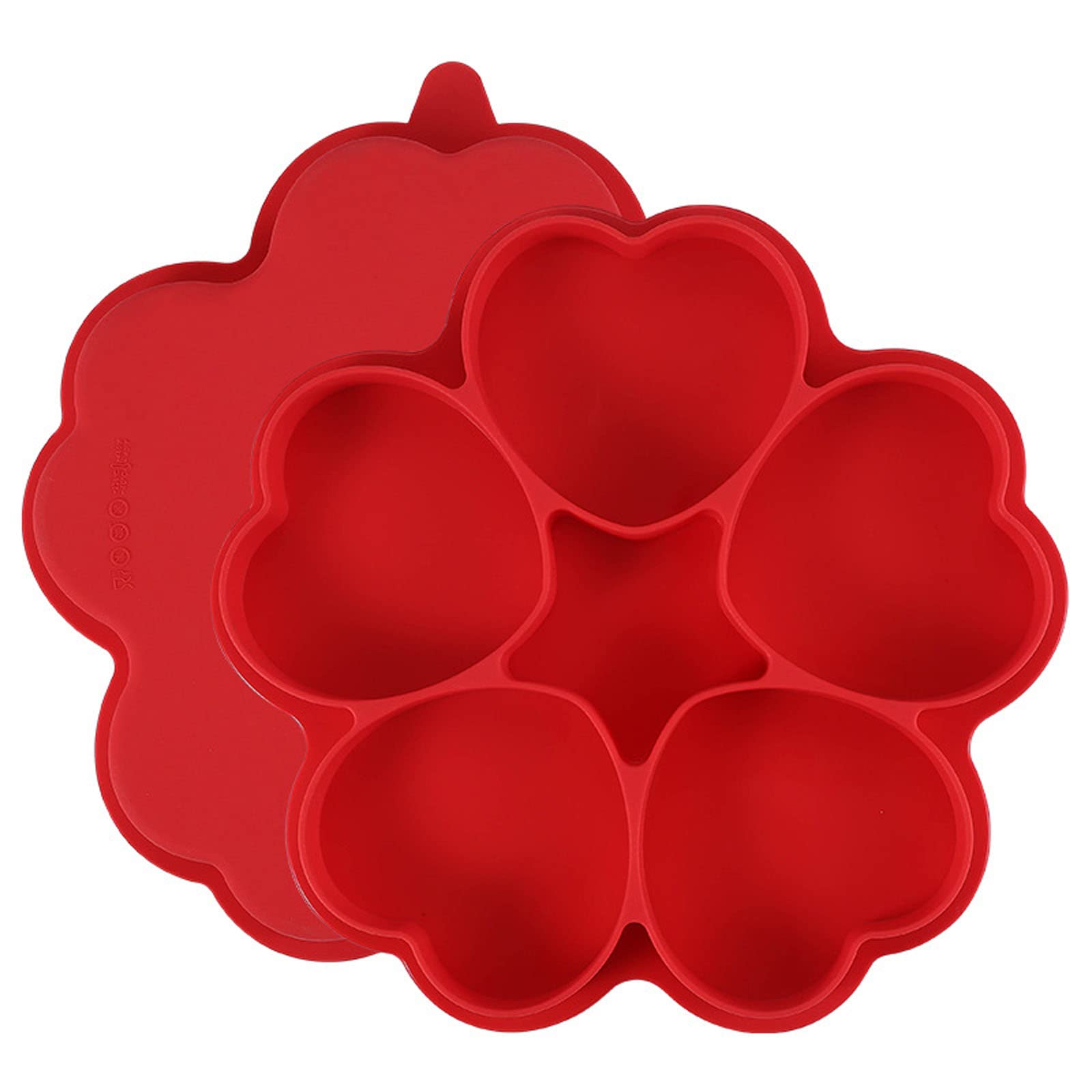 Buxuaaaa Red 5 Cavities Silicone Hamburger Bun Mold Loaf Pan Baking Pan Non-Stick Easy To Release Household Silicone Baking Tools Molds For Oven Sets