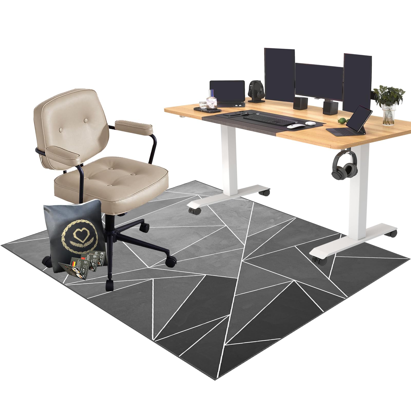 Eykwkb Color-11 Carpet Protector Chair Mat For Office - Office Chair Mat For Hardwood Floor - Desk Chair Mat For Carpet - Protects Floors For Low And No Pile Carpeted Floors Easy Glide 80 X 120 Cm