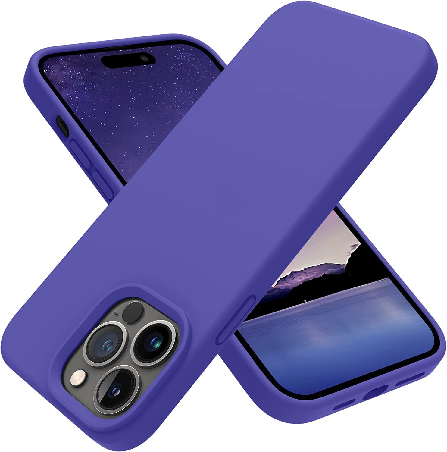AWH Basic Case Heavy Duty Luxury Designed for iPhone 14 Pro Max Case, Silicone Shockproof Slim Thin Phone Case for iPhone 14 Pro Max 6.7 inch (Violet)