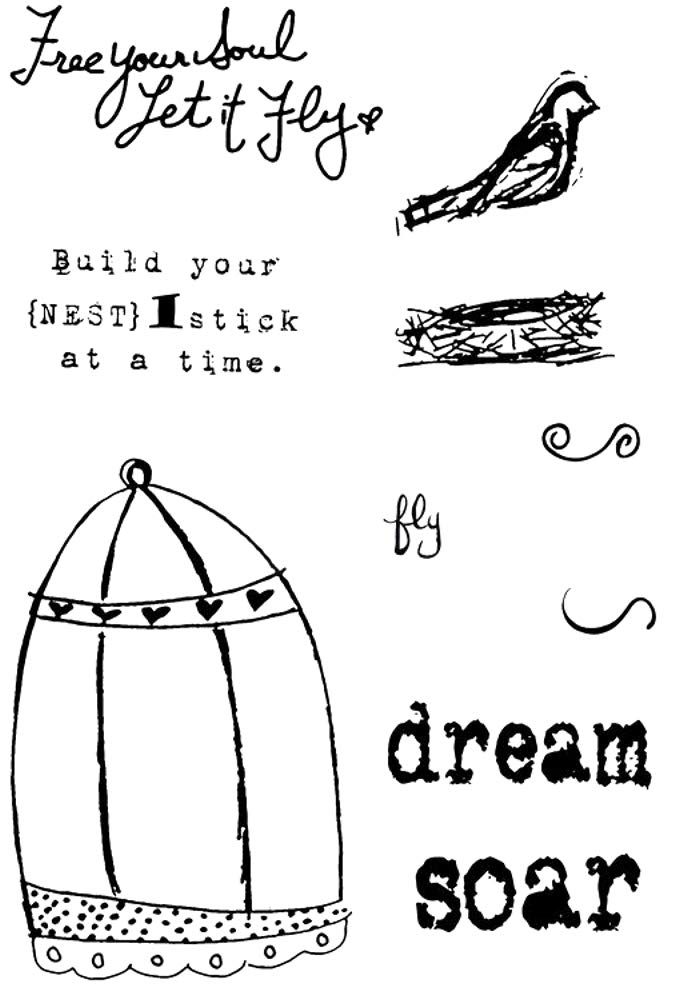 Polkadoodles A6 Free Your Soul Clear Polymer Stamp