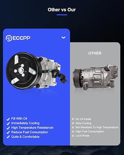 Miniatura 8 de ECCPP Compresor de aire acondicionado con embrague 2005-2007 para Ford Escape para Mercury Mariner 2005-2006 para Mazda Tribute 2.3L AC Compressor