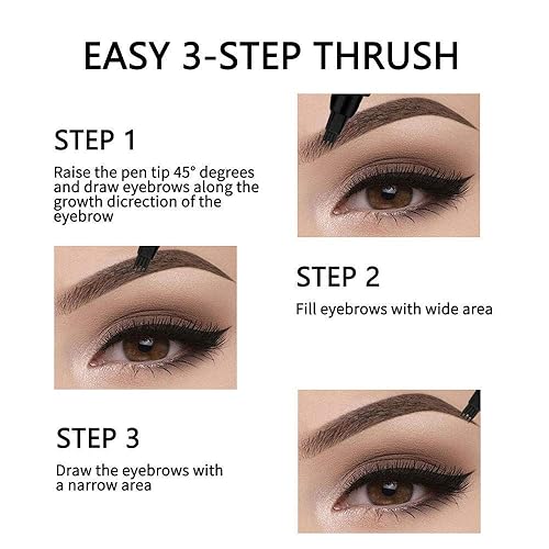 Miniatura 4 de Bolígrafo de cejas Microblading, lápiz de cejas de 4 puntos, crea un maquillaje duradero profesional de aspecto natural, cubre áreas dispersas,