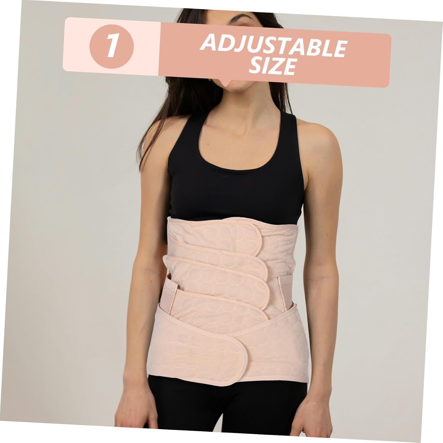 Homoyoyo Postpartum Belly Band for Women Breathable Abdominal Binder for After Section Birth Beige Waist Shaping