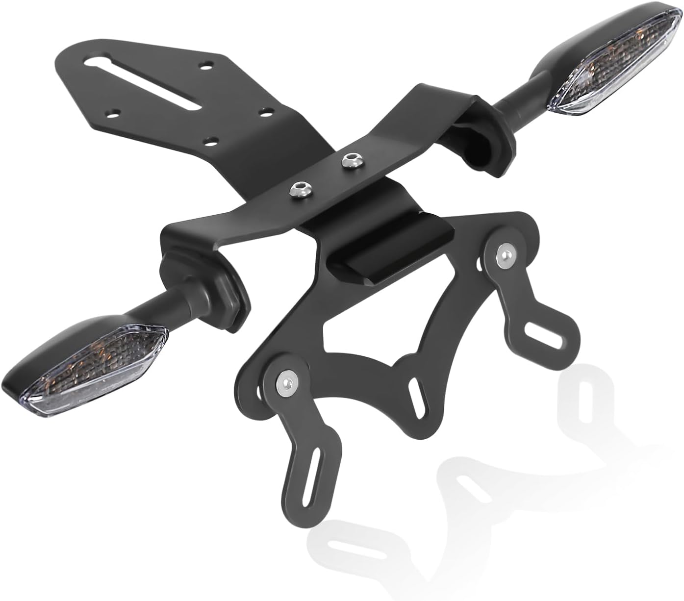 ZX10R ZX10RR Fender Eliminator Compatible with 2016-2024 Ninja ZX-10R ZX-10RR Tail Tidy License Plate Holder with Rear Turn Signals & License Plate Light (Stainless Steel) (Smoke)