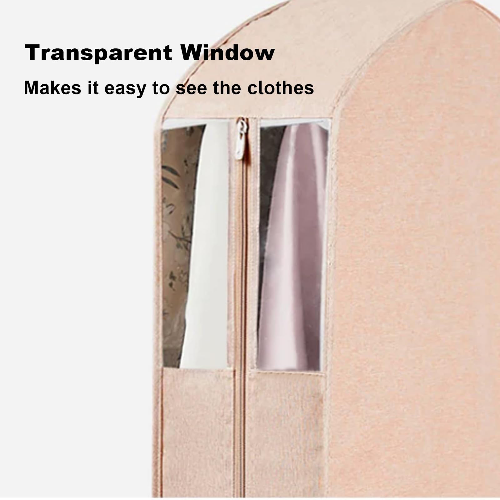 Bolsas para Guardar Ropa, Fundas Ropa de Algodón y Lino con Ventana Transparente, Guardar Abrigos y Plumíferos(58 * 16 * 130cm/23 * 6 * 51in)