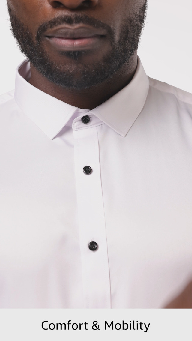 Men's Slim Fit Dress Shirt – Stretch, Wrinkle-Free, Moisture-Wicking & Cooling, Long Sleeve - View #7