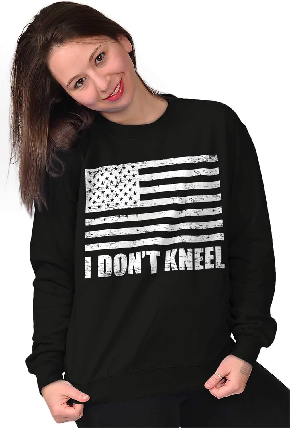 Brisco Brands Don’t Kneel Anti Protest Patriotic Sweatshirt for Men or Women