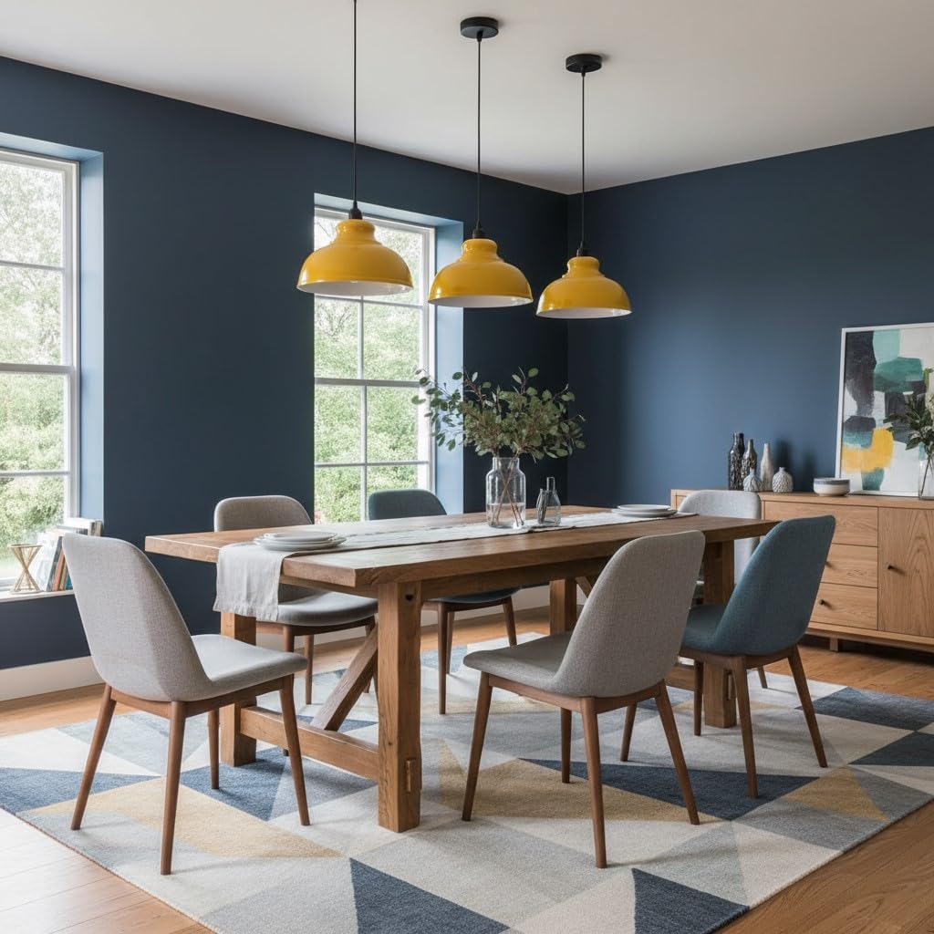 LEDSone Yellow Metal Dome Pendant Light Industrial Farmhouse Hanging Ceiling Fixture E26 Socket Adjustable Cord for Kitchen Island Dining Room Bar and Entryway (Yellow)