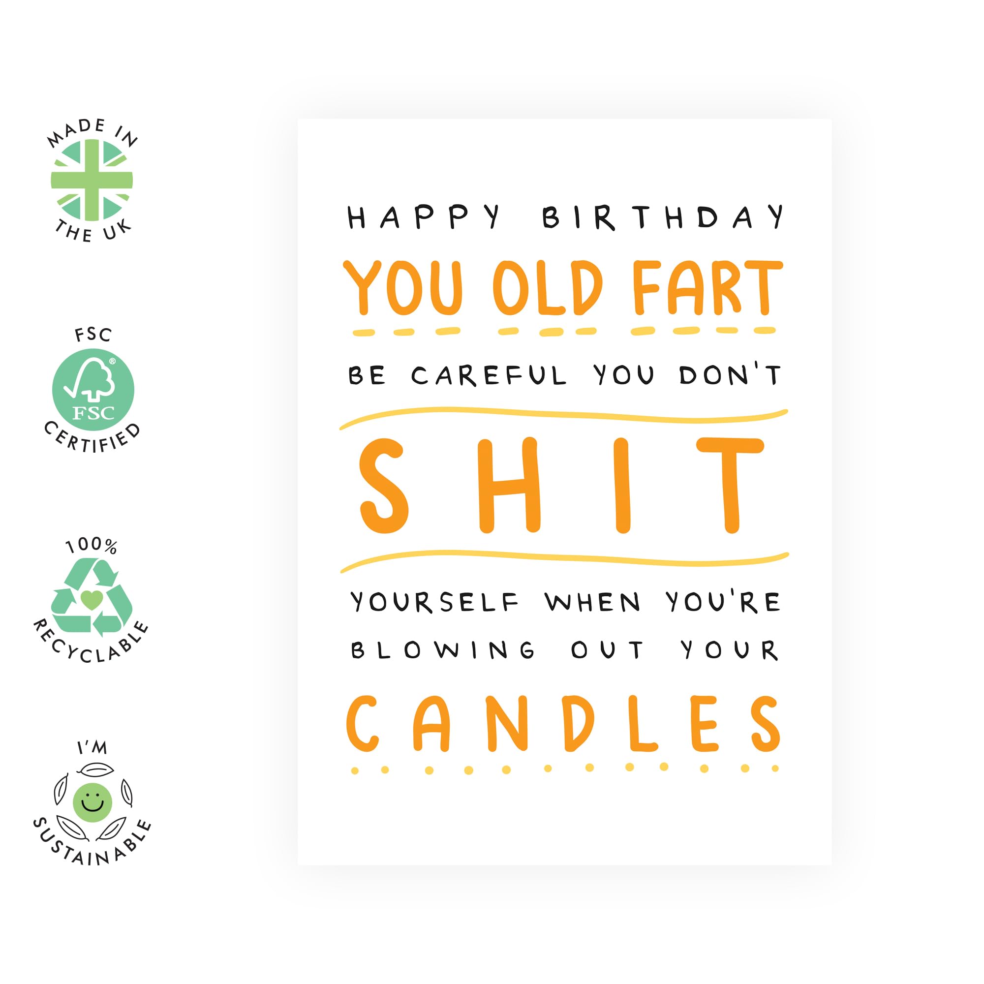 Lustige Geburtstagskarte Für Männer – "At Your Age, You Should Never Trust A Fart" – Freche Karte Für Ehemann, Papa, Freund