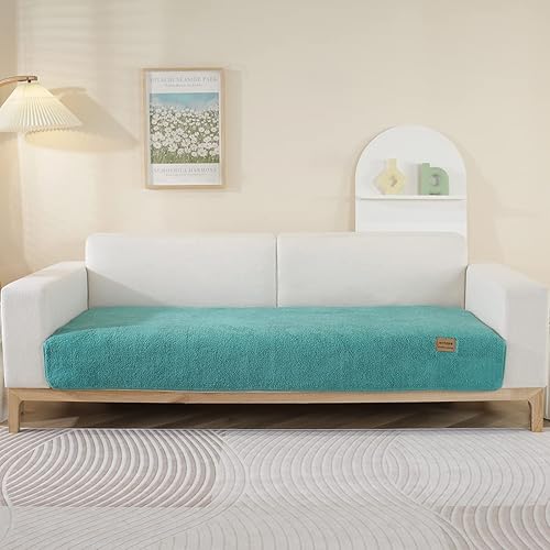 Miniatura 4 de vctops Fundas para sofá de forro polar sherpa, funda de sofá modular de felpa súper suave y cálida, funda de sofá modular de lujo mullida y