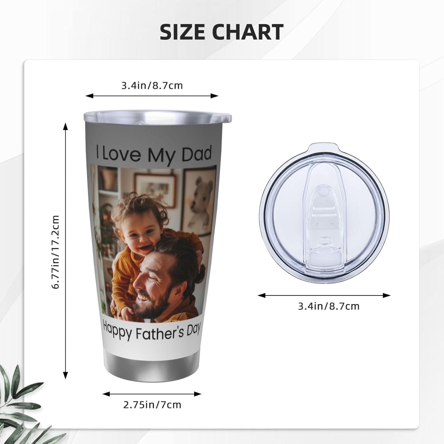 Custom 20 OZ Stainless Steel Personalized Insulated Tumbler, Photo Text Logo DIY Car Coffee Mug Cup with Lid for Home Travel Camping (Print in USA) - Image 5