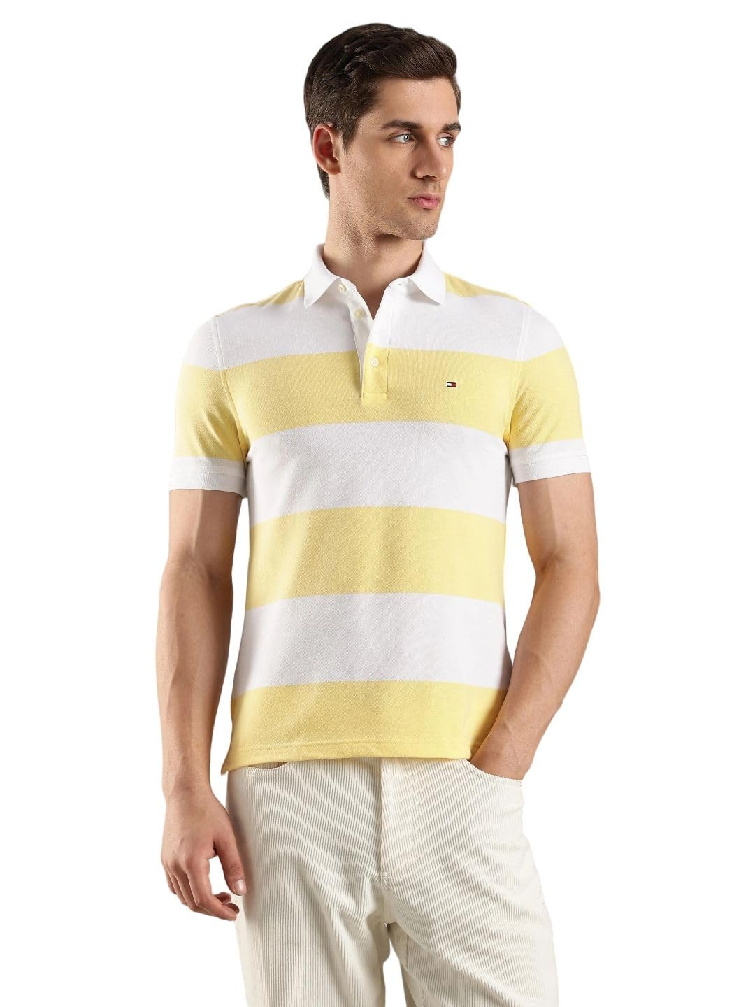tommy hilfiger Striped Slim Fit Cotton Polo T-Shirt-picture-11