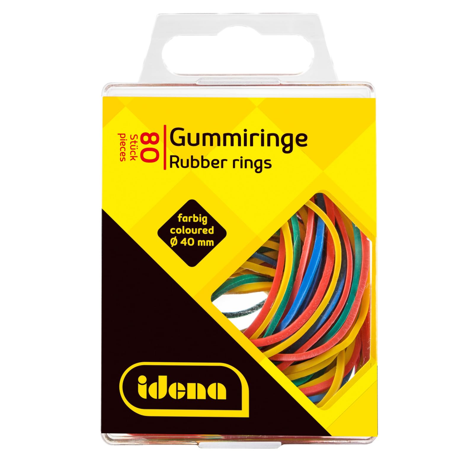 Idena 334033 334033 Gumki Recepturki, Wielokolorowy, 40 mm, 80 Sztuk