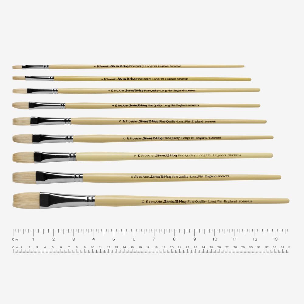Pro Arte : Series B Hog : Bristle Brush : Long Flat : Size 7