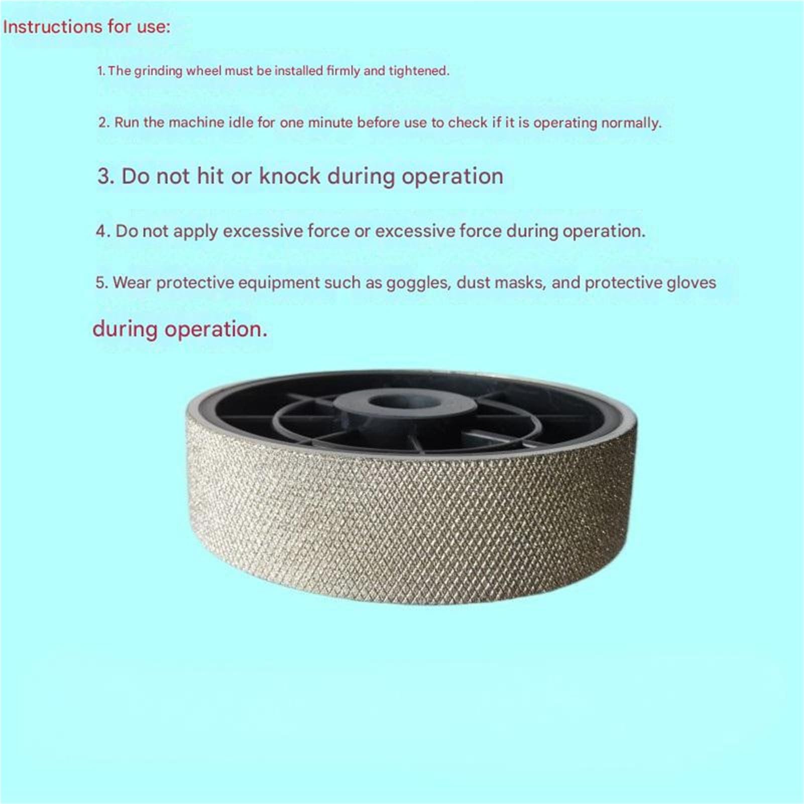 Mola diamantata 6"x1.5"x1" goffrata scanalata zigrinata affilata resistente all'usura 150x38x25.4mm fori mola lucidante Attrezzatura per la macinazione(220Grit)