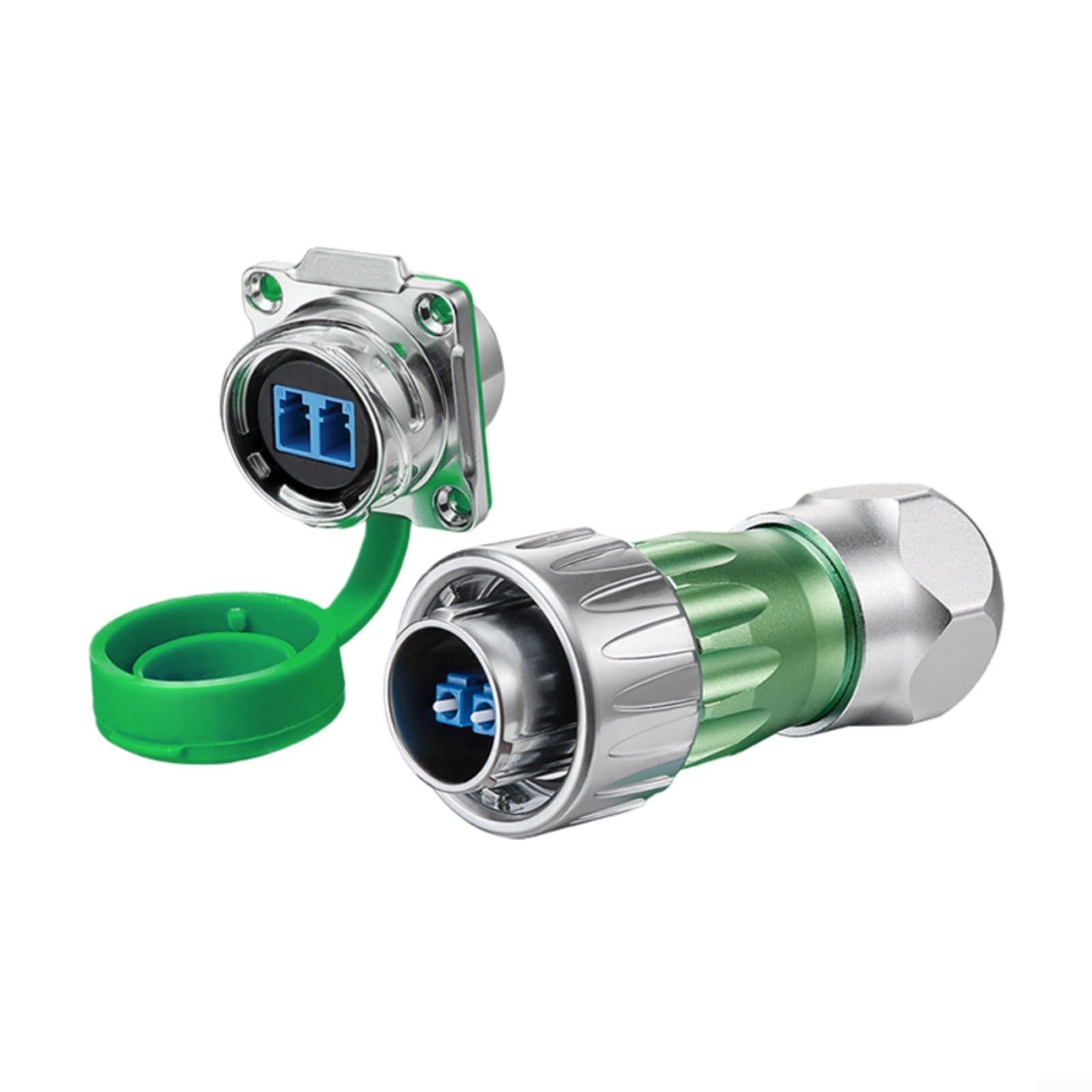 DH-24 LC Singlemode per connettore in fibra ottica duplex IP68 Impermeabile 10Gbps ≤0.35dB Alloggiamento in metallo per l'automazione industriale Solar Marine(A)