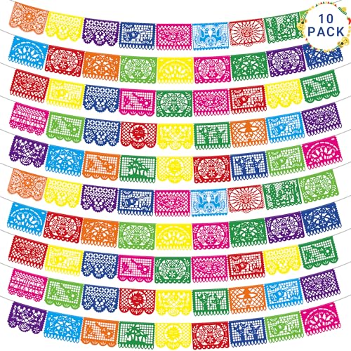10 Pack Mexican Party Decorations, 180 FT Fiesta Banner Cinco