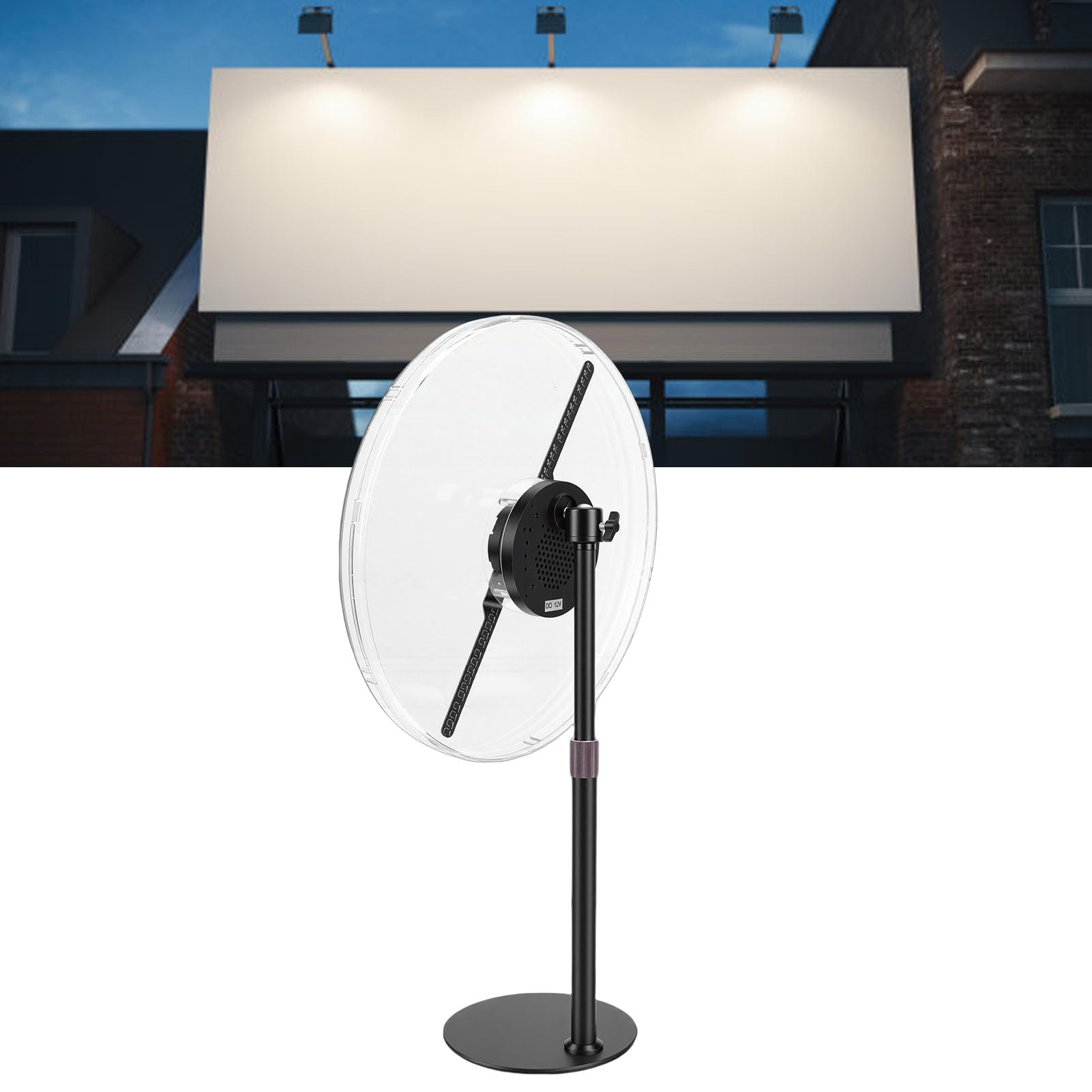 Generic Projecteur WiFi de Ventilateur d'hologramme 3D, écran Holographique de Bureau de 12,6 Pouces, Projecteur de Signe LED avec Télécommande App 234 LED, Idéal pour la publicité en Magasin