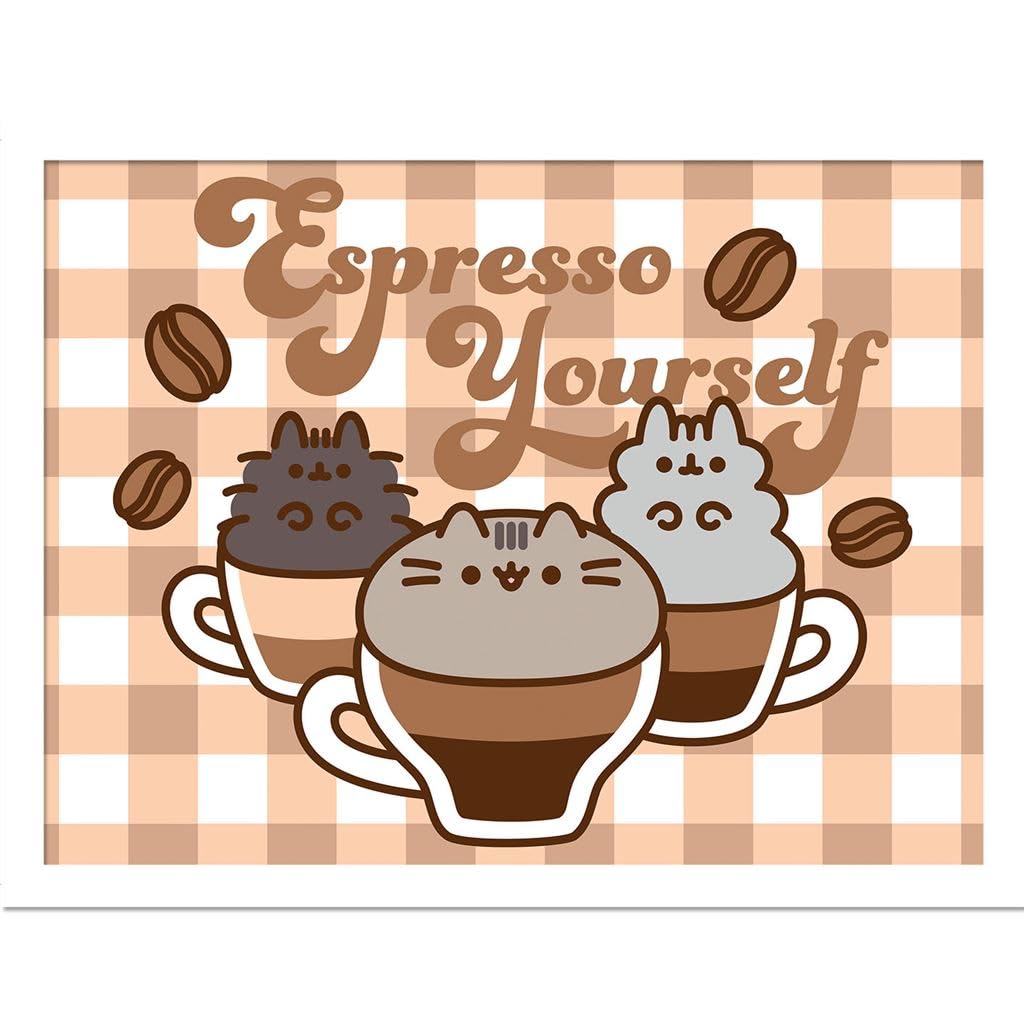 Pyramid International Pusheen Espresso Yourself Collector's Framed Wall Art Print, 30cm x 40cm, Great for Adding Charm to Any Space, One Size