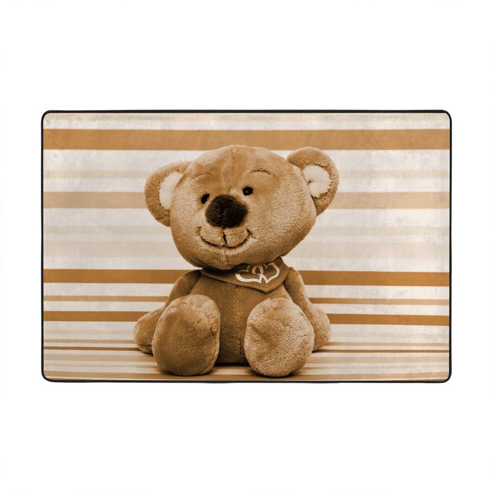 Tapis en forme d'ours en peluche Ruchen 203x147cm en velours corail premium