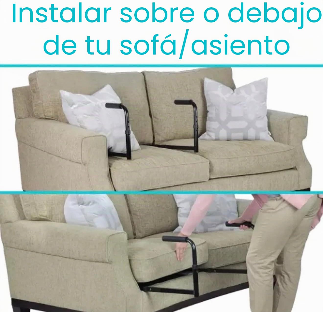 Ayuda para Ponerse de Pie - Barra de Ayuda de Movilidad para Sofá, Silla - Mango de Asistencia para Pacientes, Ancianos, Personas Mayores y Discapacitados - Barra de Seguridad para Sentarse, Sofá