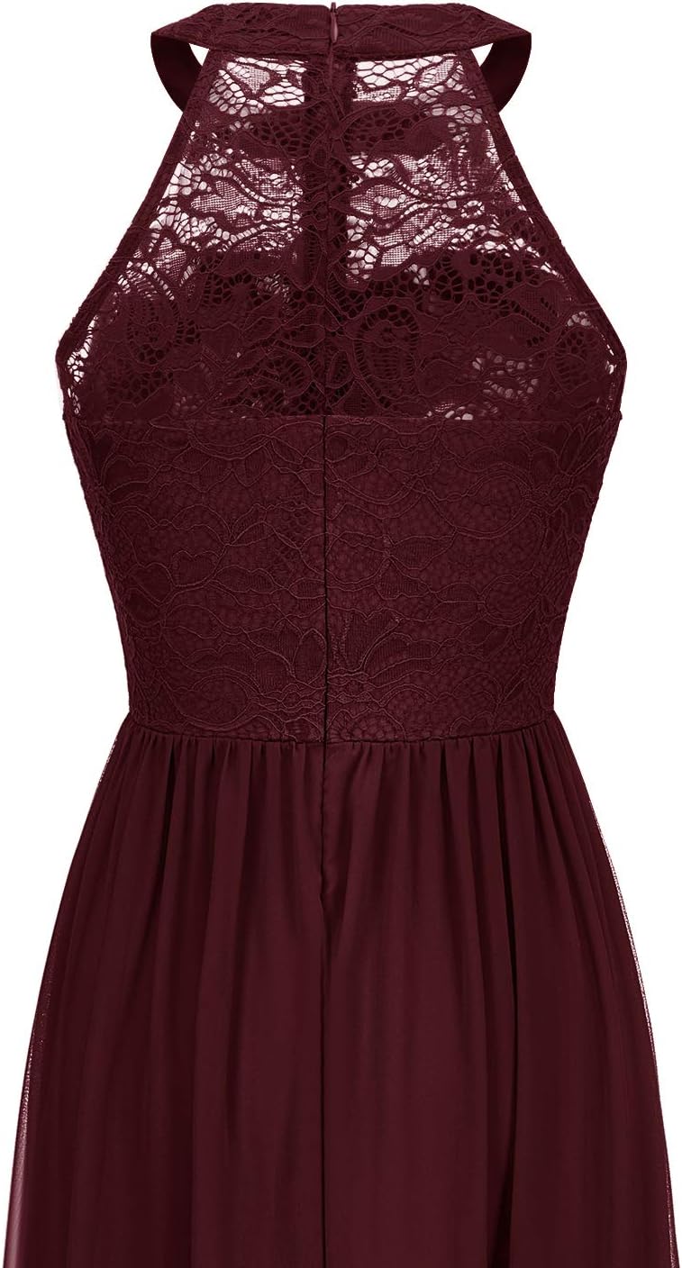 Wedtrend Women's Formal Dress, Halter Long Prom Dress Floral Lace Bridesmaid Dresses - Image 6