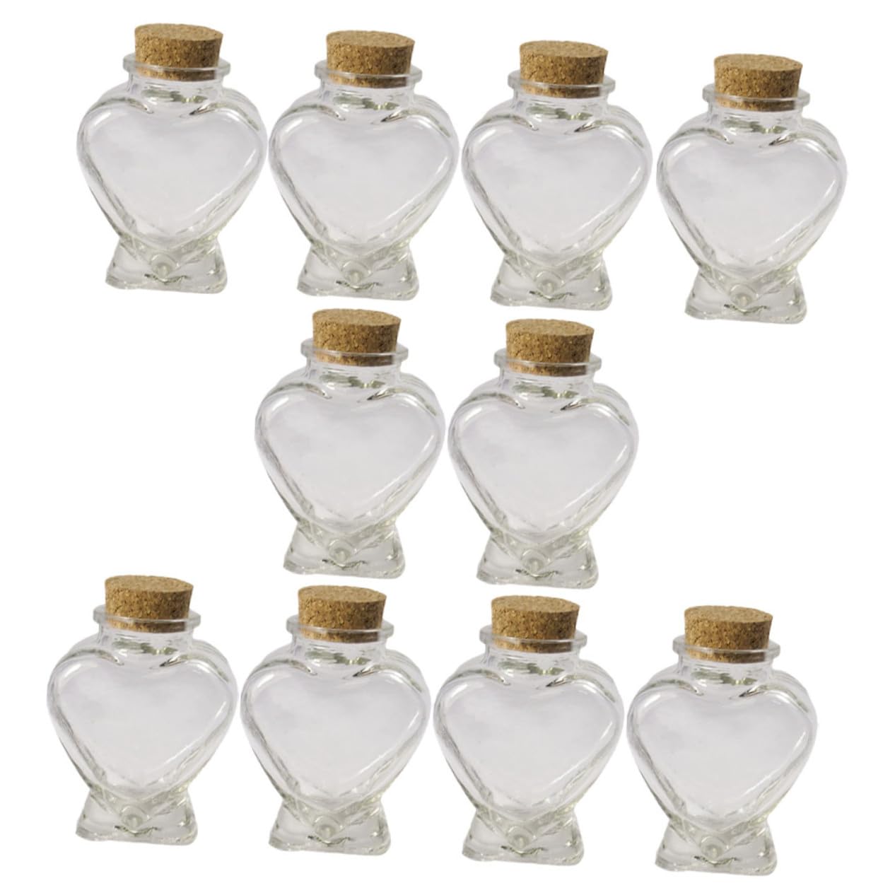 Amazon.co.jp: FRCOLOR 10個セット コルクガラス瓶 ハート形 80ml 空の