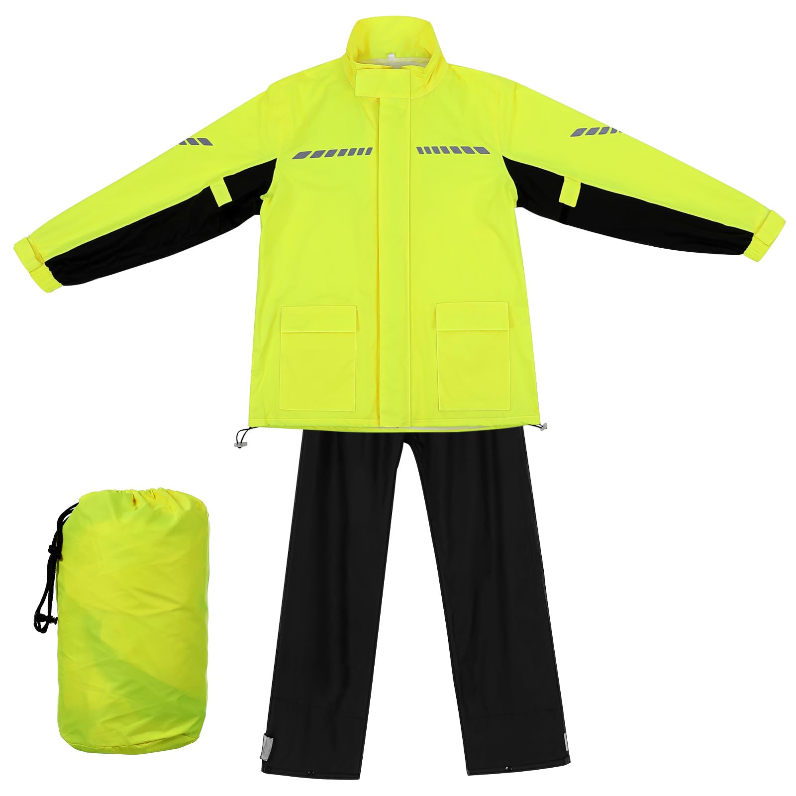 ifundom Combinaison Imperméable de Sécurité Haute Visibilité avec Pantalon et Couvre-Chaussures pour Pluie Extérieure Vêtements de Pluie pour Homme et Femme
