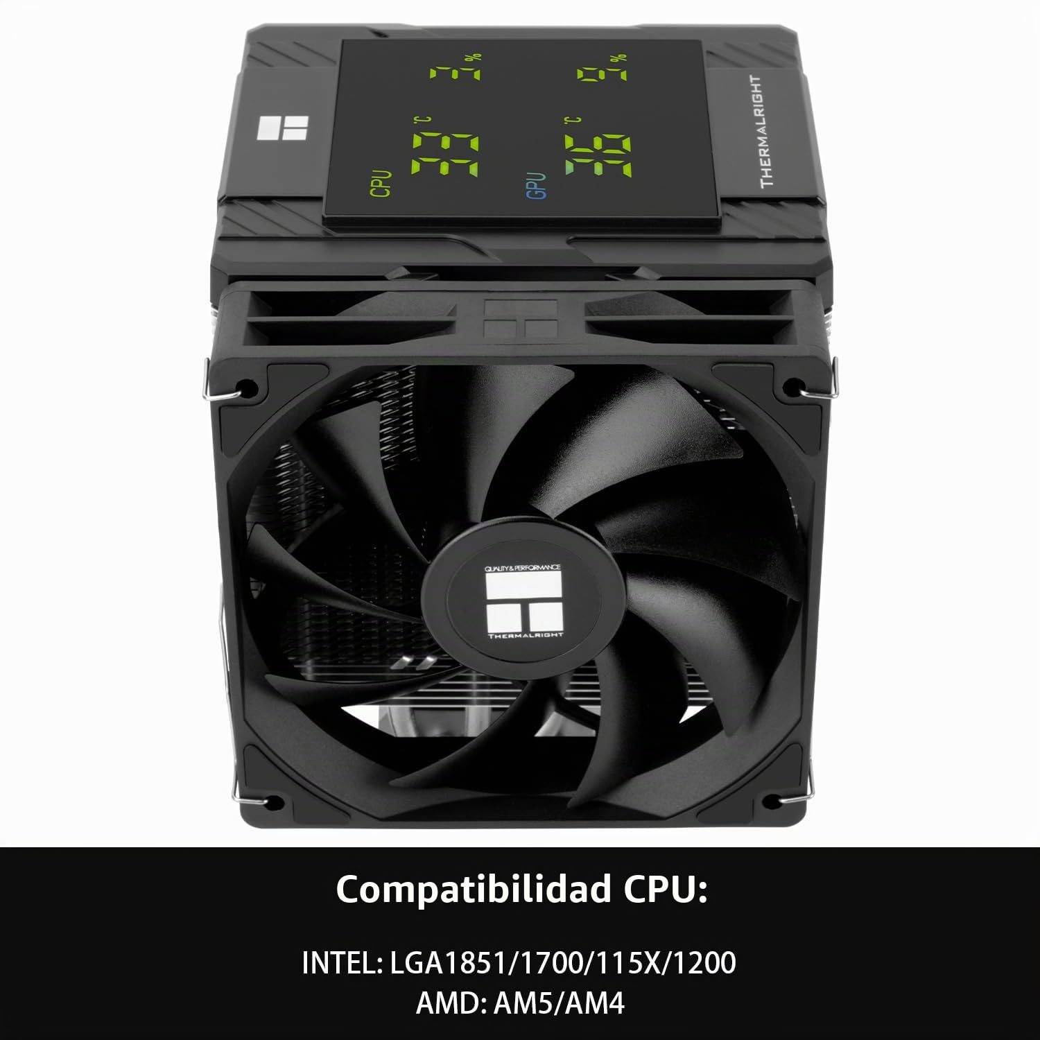 TR Peerless Assassin 120 Digital Black - Enfriador de CPU para ordenador con 6 tubos de calor, para AM4/AM5, Intel LGA1700/1851/1150/1151/1200