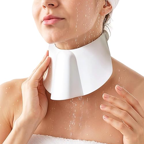 AMiNA Cubierta de ducha de traqueotomía, protector de ducha de traqueotomía, cubierta impermeable para cuello de 15.5 a 22.0 pulgadas, protector de