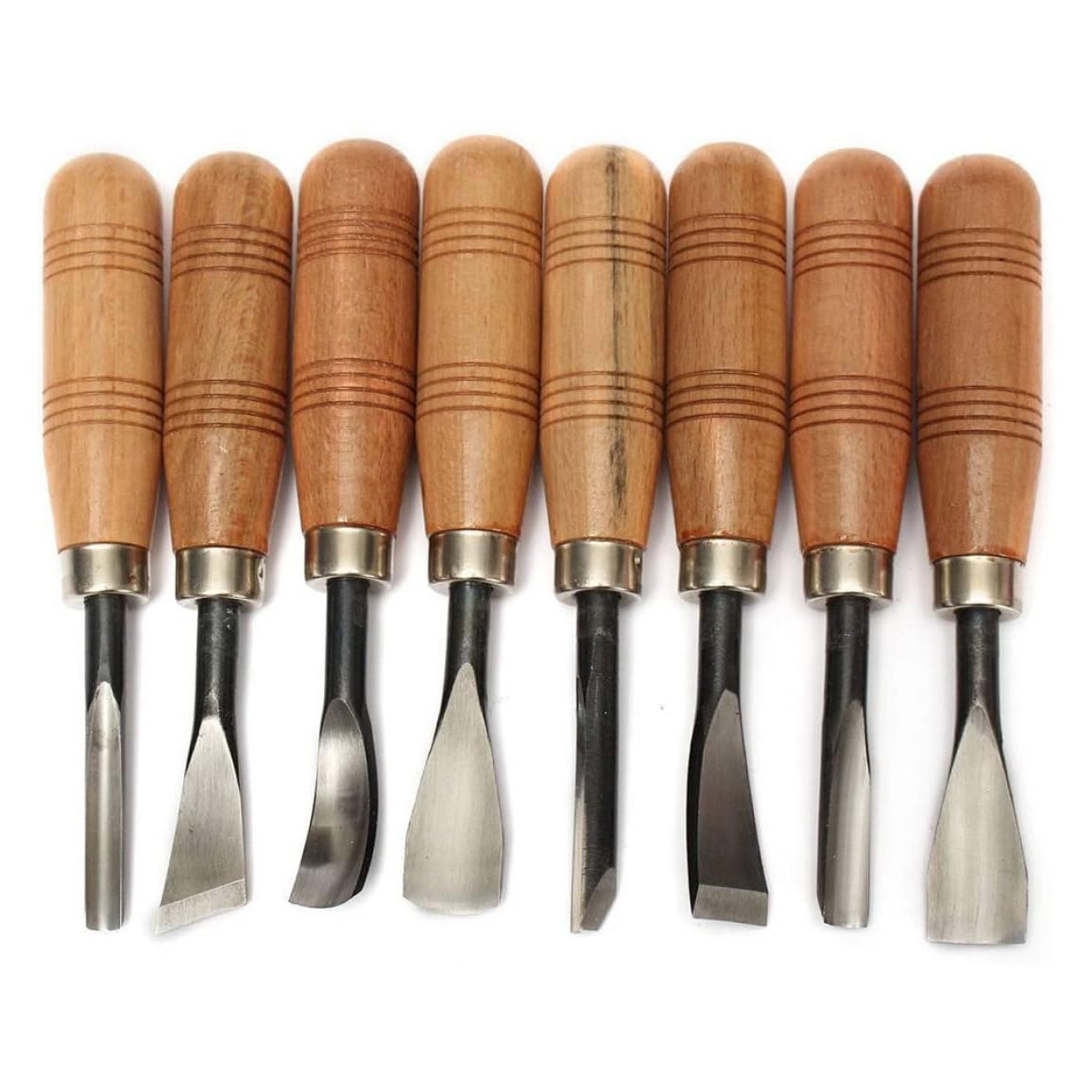 Juego De Cinceles para Carpintería Herramientas para Tallar Madera Gubias Profesionales Manuales Juego De Corte De Blanqueamiento De Acero Al Carbono para Escultura 8 Uds.