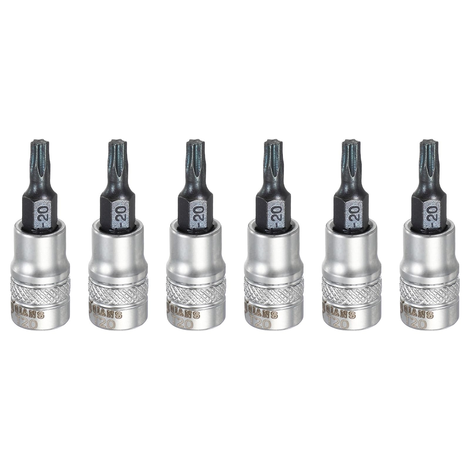 sourcing map 6Pcs Torx Bit Socket 1/4" Drive T20 S2 Steel Star Head Screwdriver Drill Bits CR-V Steel Socket Adapter for Home Auto Axle Hex Nuts Bolts Repair โ image 1
