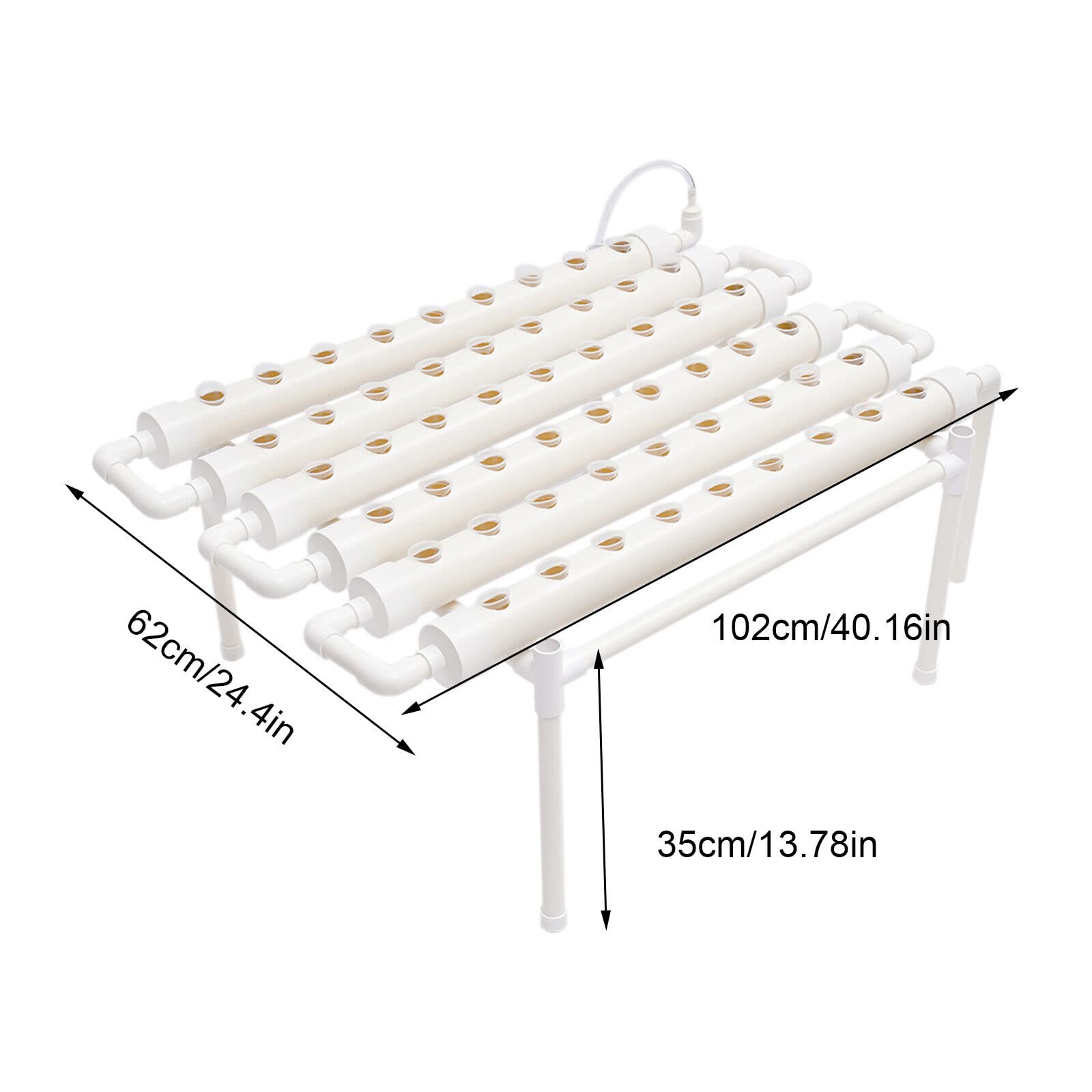 Plantas hidropónicas kit de cultivo hidropónico de 3 capas 108 estaciones de plantas, sistemas de cultivo de plantas sin suelo para hidroponía, cultivo hidropónico de hortalizas en tubos