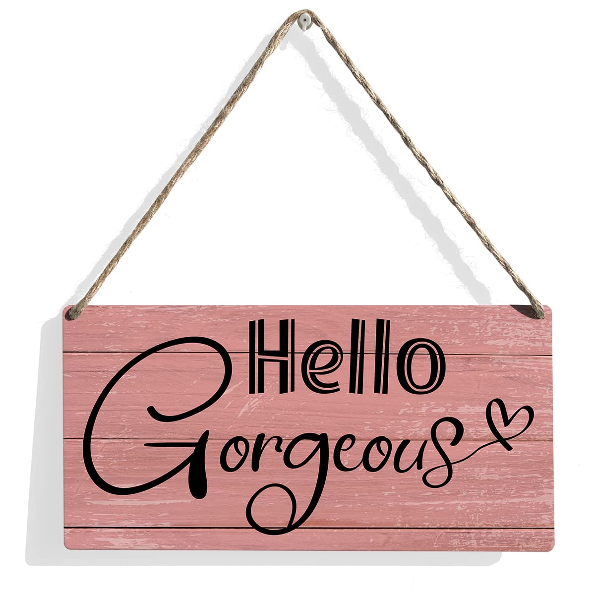 Hello Gorgeous Wood Sign Farmhouse Wooden Signs Rustic Hanging Plaque Home Wall Art 12" x 6" Sign Wall Decor for Home