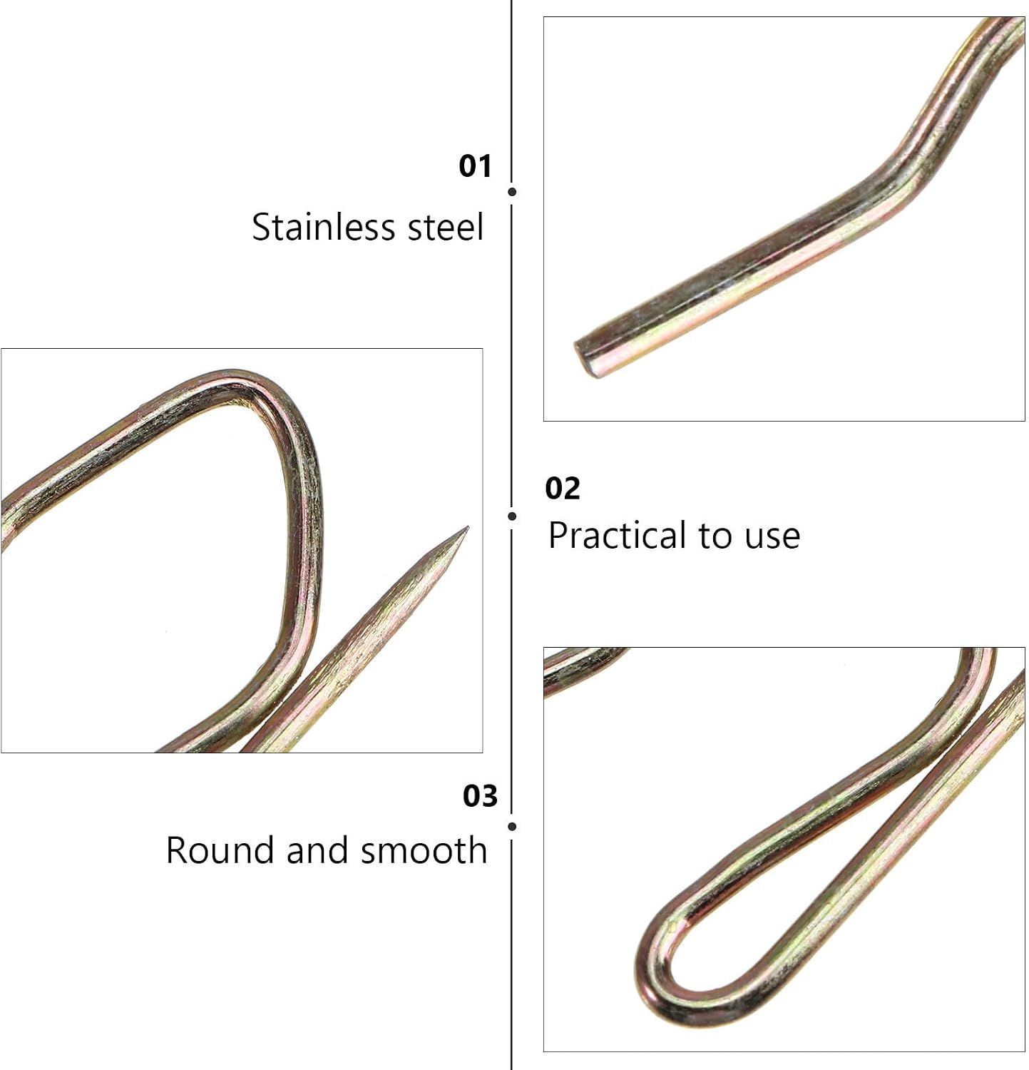 S Shaped Single Hooks 1 Box Stainless Steel Curtain