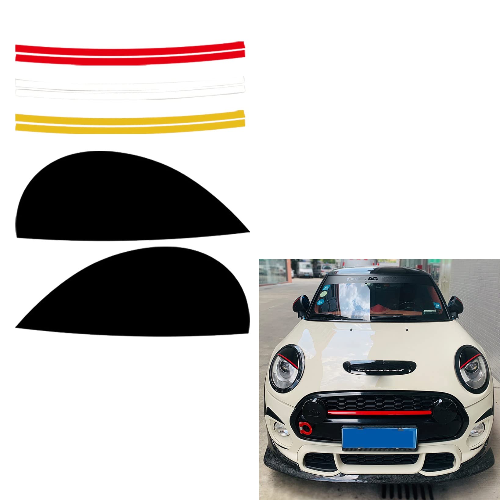 Adesivi per fari auto, sopracciglia, palpebre, per Mini Cooper F54, F55, F56, F57, R55, R56