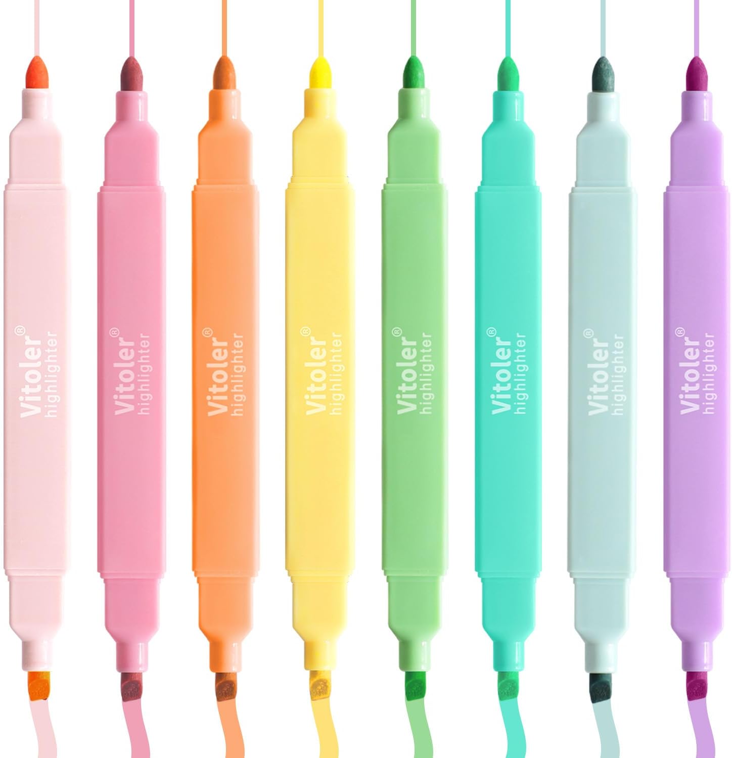 Piochoo Bible Highlighters,Cute Aesthetic Highlighters Dual Tip,8 Pack
