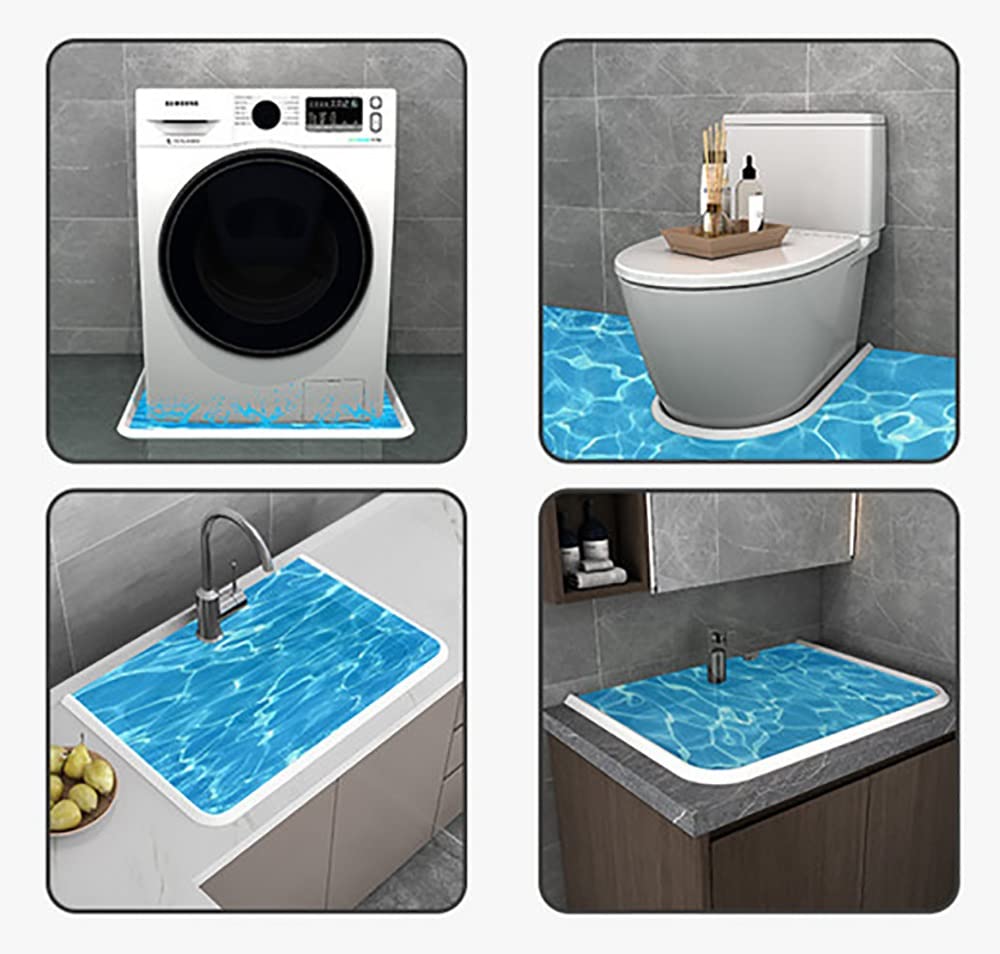 Sellador de Pantalla para Suelo de baño, Tira Impermeable, Presa de umbral Plegable, Protector contra Salpicaduras de Silicona para Fregadero de Cocina, Presa de retención de Fregadero para