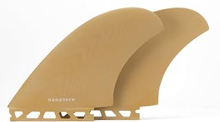 nanazero Aleta doble de fibra de vidrio de longitud media con pestaña individual de 13,5 cm - Aletas para tabla de surf