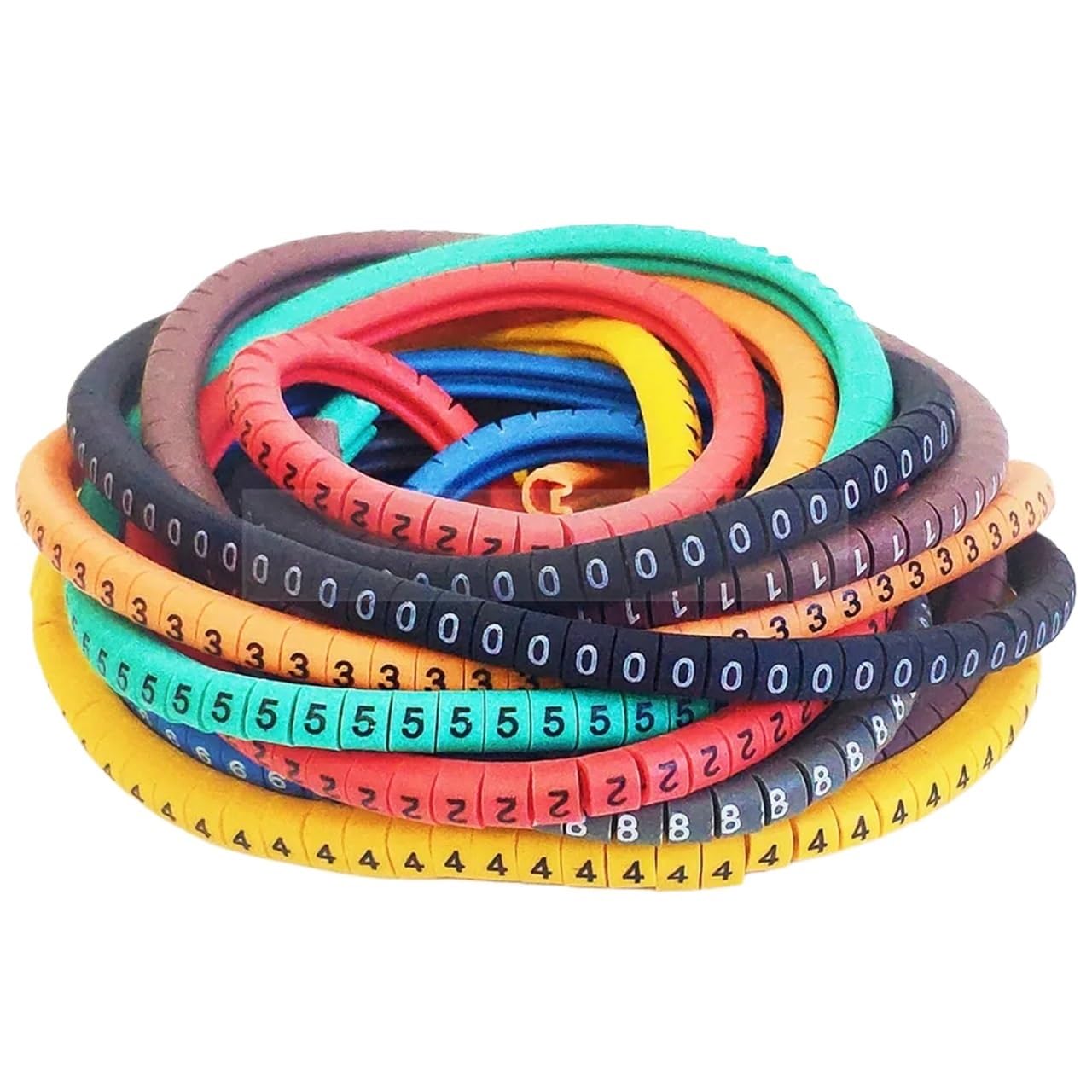 ZHOUXYFDC Cable Labels Cable marker label EC-0 5000pcs Wire Marker Number 0 to 9 Cable Management Colored Wire insulation PVC Wire organizer Sleeves(EC-0-5000pcs-color)