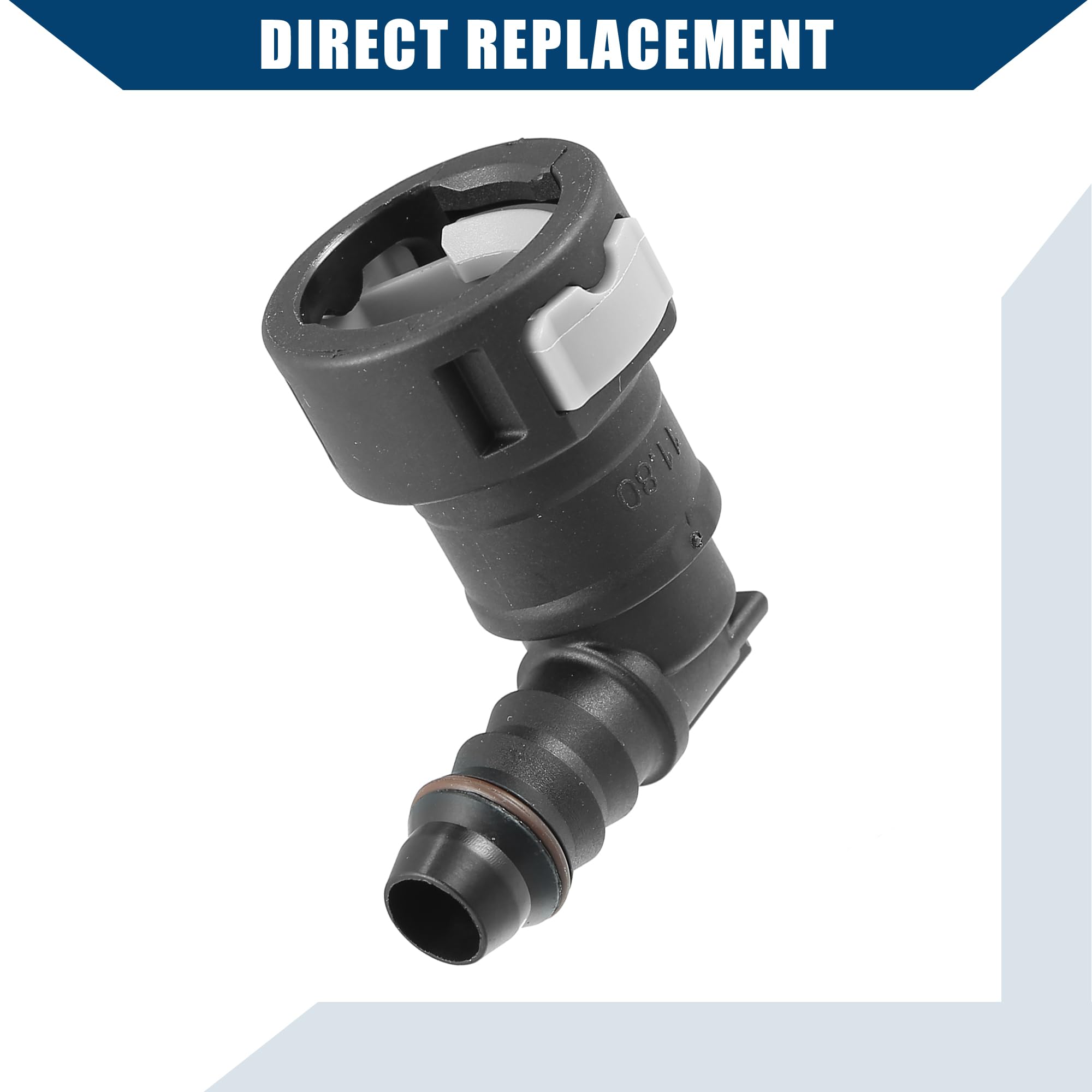 Raccords Adaptateur Carburant à 90° AN6 Femelle - Alliage Aluminium, 2 Paires Noires, Pour Lignes Huile/carburant