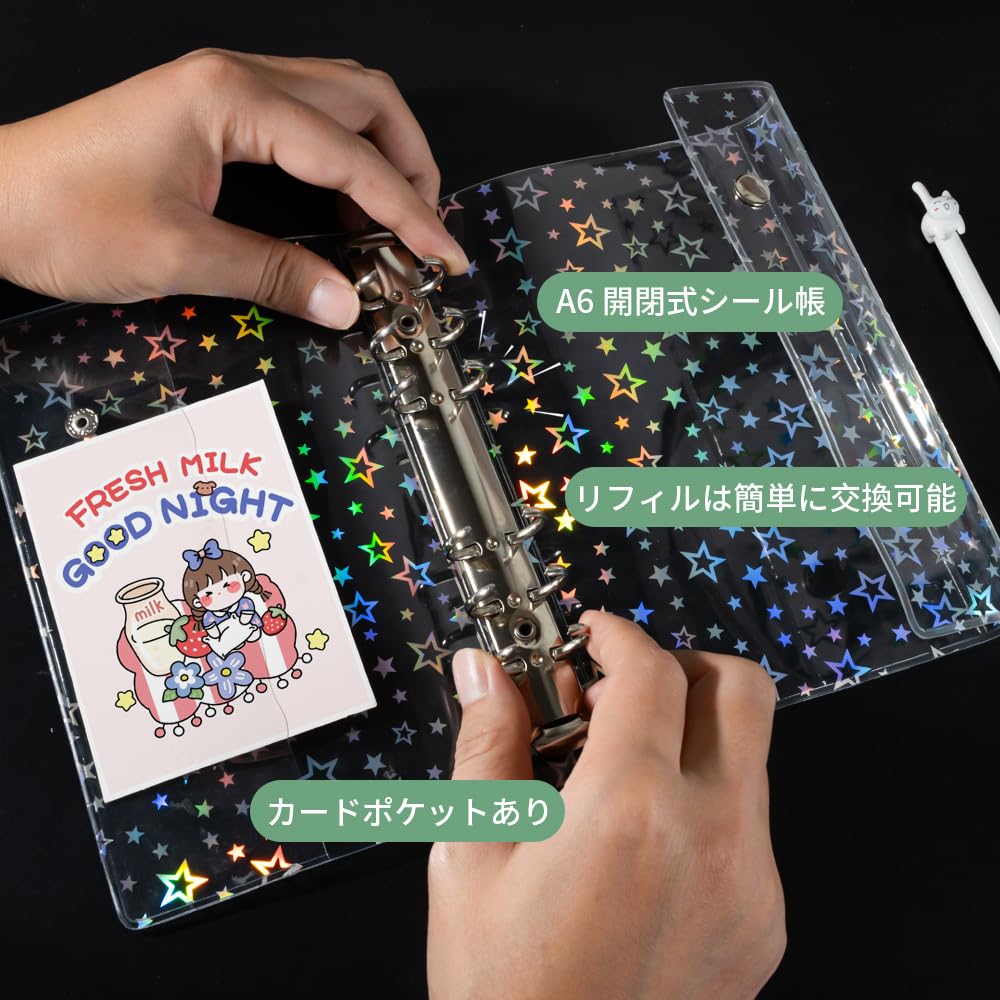Amazon | A6 シール帳 【リフィル20枚付き】シールバインダー シール帳